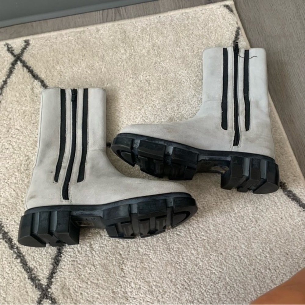 ✅ Free People Chelsea Boots Brooks Lug Soles in Suede Grey Blue - Picture 9 of 10
